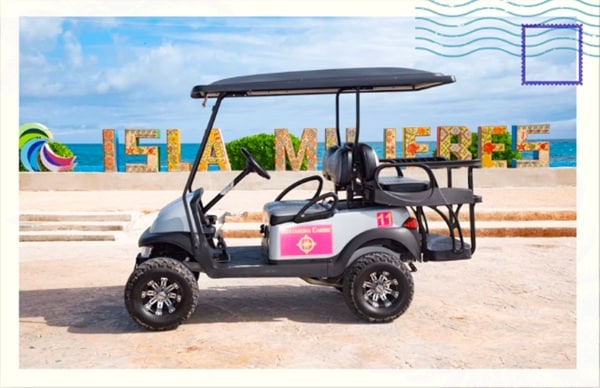 carrito de golf en isla mujeres